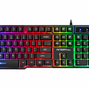 ArgomTech Combat ARG-KB-2051BK – Combo Gamer de Teclado y Mouse USB, Distribución en Inglés, Negro