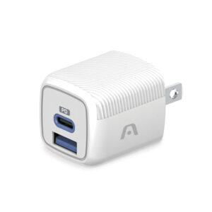 ArgomTech VOLTA P38 – Cargador de Pared GaN 38W con USB-C PD 20W y USB-A QC 3.0 18W Blanco – ARG-AC-0116WT