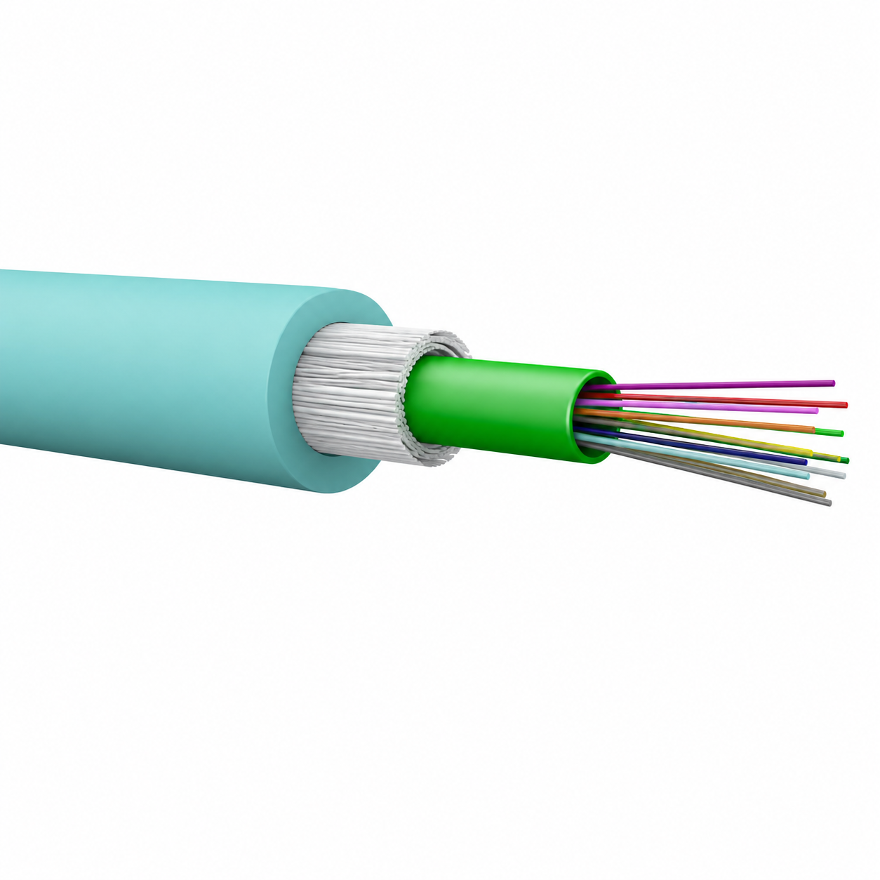 FIBRA DE 6 HILOS OM4 CHAQUETA AQUA