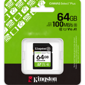Memoria Kingston 64GB SDXC Canvas Select Plus Gen3 100MB/s C10 UHS-I U1 V10