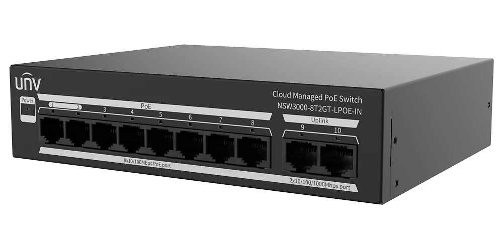 UNIVIEW ETHERTNET CLOUD MANAGEMENT 8 POE SWITCH + 2 UPLINK 65W