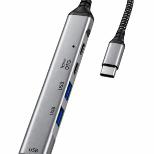 Hub USB-C OTG Multifuncional SX-103, 3 Puertos USB + 2 USB-C