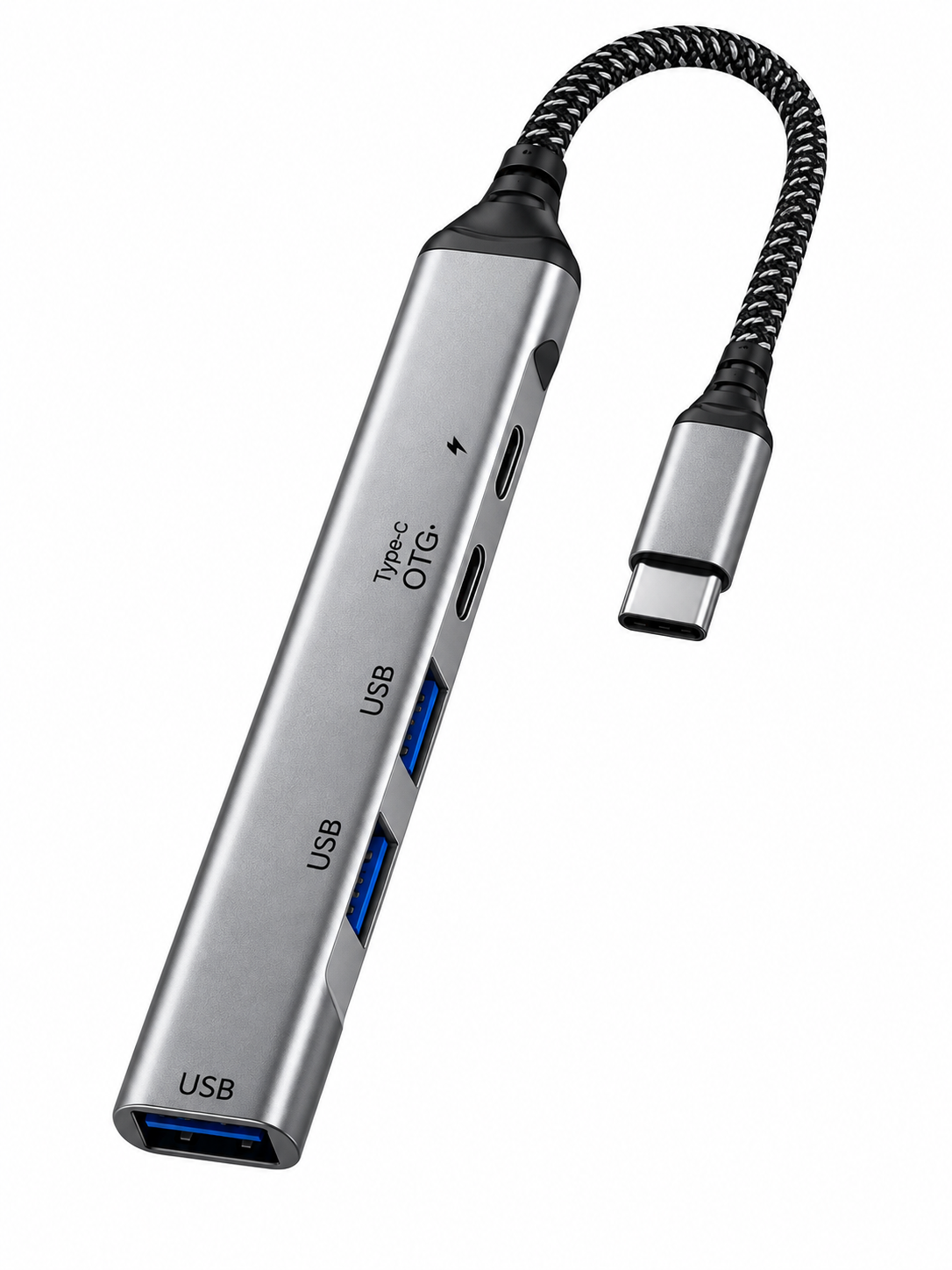 Hub USB-C OTG Multifuncional SX-103, 3 Puertos USB + 2 USB-C