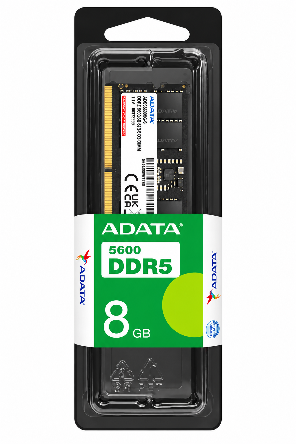 A-Data - DDR5 SDRAM - 5600 MHz - Unbuffered - Non-ECC - ADATA 8GB 5600MZ SODIMM