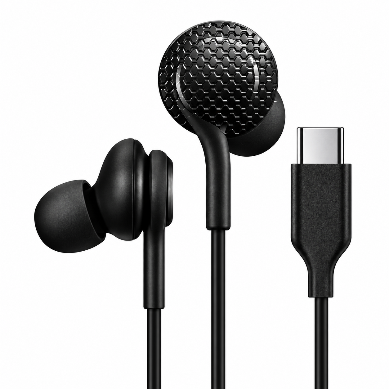 Audífonos Alámbricos USB-C Type-C In-Ear con Sonido Estéreo – Negro