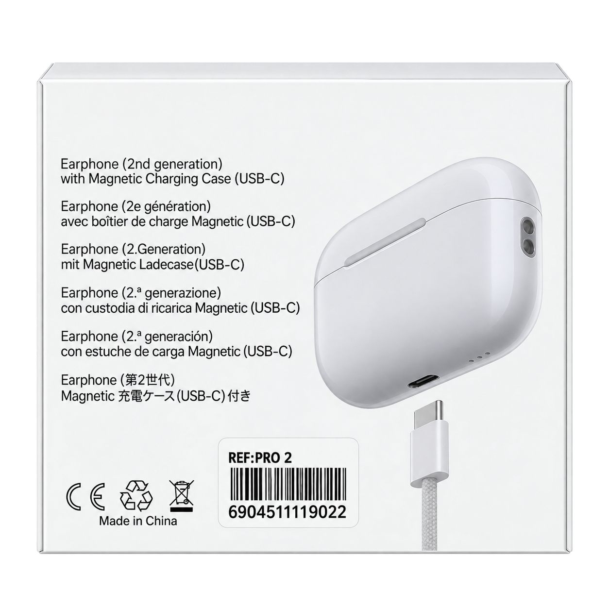 Audífonos Inalámbricos Bluetooth Pro 2 Lite con Estuche de Carga Magnética USB-C - Imagen 5