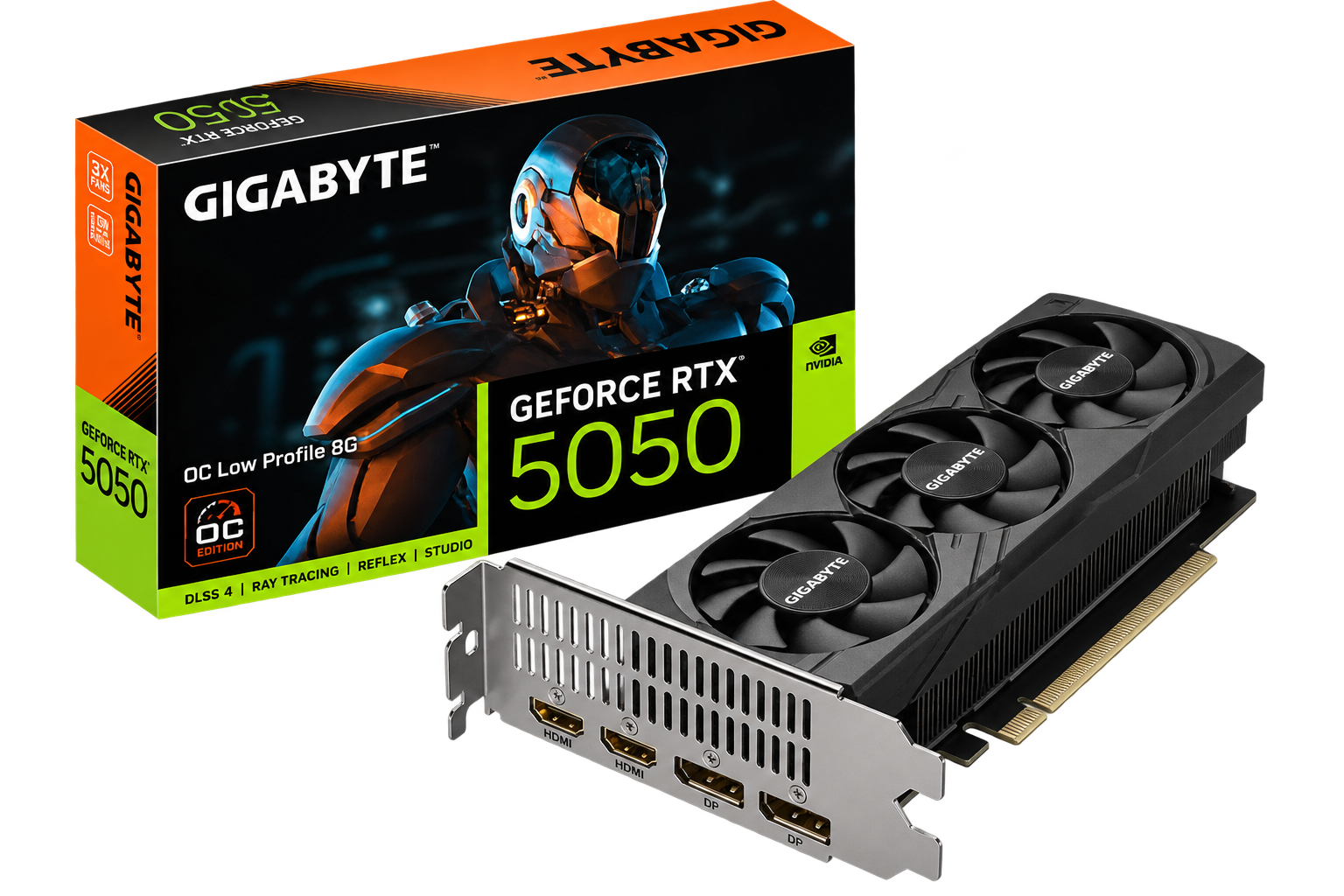 GIGABYTE GeForce RTX 5050 OC Low Profile 8G – 8GB GDDR6 – PCIe 5.0 – GV-N5050OC-8GL