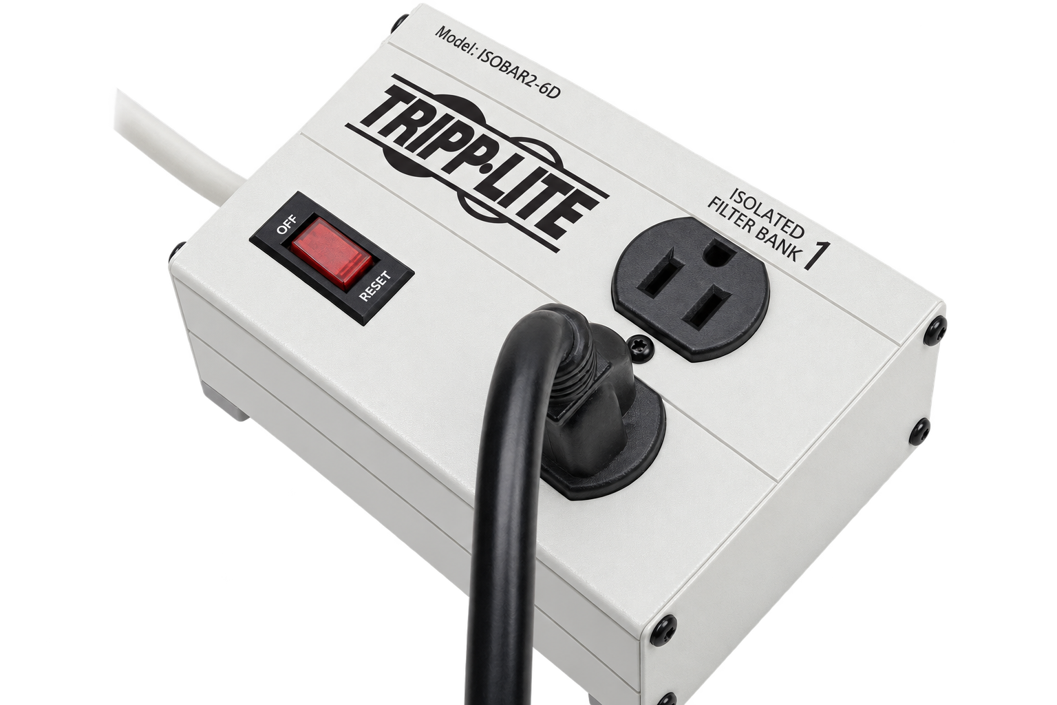 ISOBAR 2-OUTLET SURGE PROTECTOR, 6 FT. CORD WITH RIGHT-ANGLE PLUG, 1410 JOULES (IBAR2-6D)