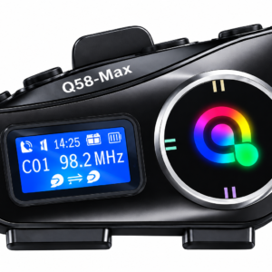 Intercomunicador Bluetooth para Casco Q58-Max con Pantalla LCD, Radio FM y Reducción de Ruido