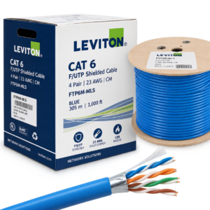 LEVITON Cat 6, 4pr, F/UTP, 23 AWG, CM, Blue, 305m Reel
