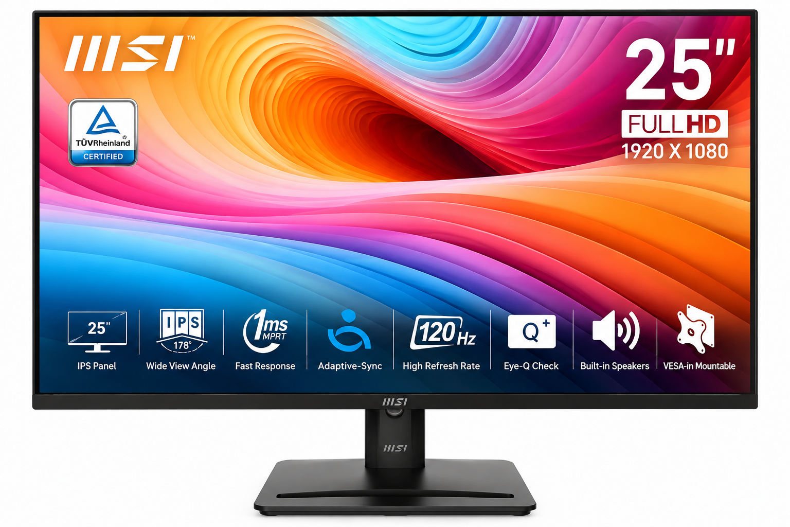 MSI PRO MP251 E2 – Monitor 24.5" IPS Full HD – 120Hz – Parlantes Integrados