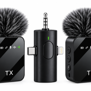 Micrófono Inalámbrico F11-2 Doble con 2 Transmisores y Receptor – Para Vlog, Entrevistas y Streaming