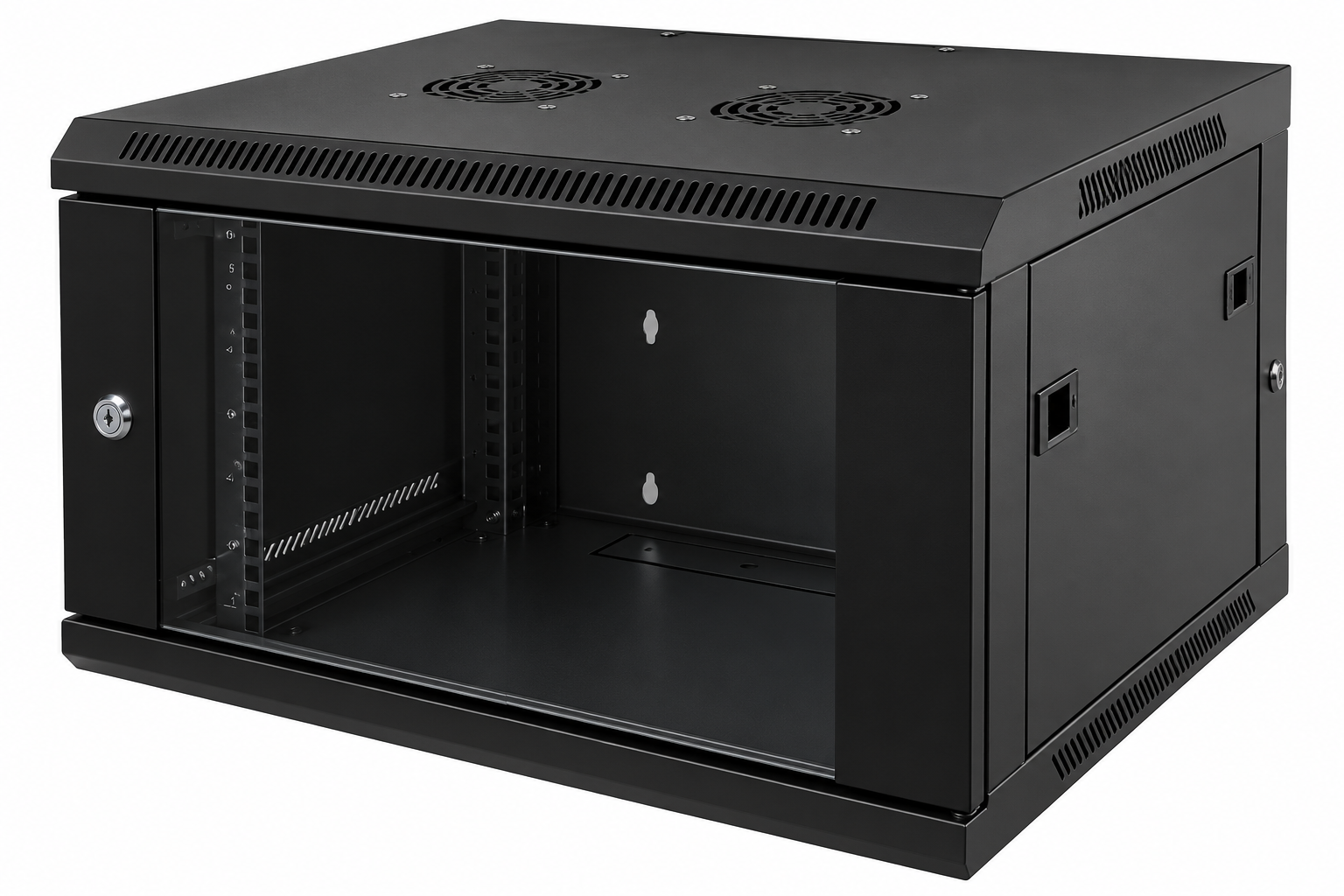 Newlink NEW-0912299 – Gabinete de Pared 6RU – 600 × 450 mm – Negro – con Ventilador