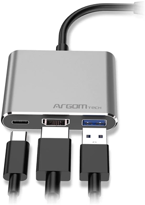 ONEAXESS HUB USB-C 3 EN 1 HDMI 4K USB 3.0 TYPE-C PD ALUMINIO ARG-UB-0181