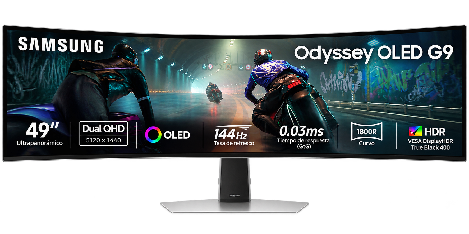 SAMSUNG MONITOR CURVO GAMING ULTRAPANORÁMICO DE 49" ESOLUCIÓN DUAL QHD (5120 × 1440 PÍXELES) TASA DE REFRESCO DE 144 HZ