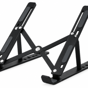 Soporte Metálico Plegable y Ajustable para Laptop y Tablet - Negro
