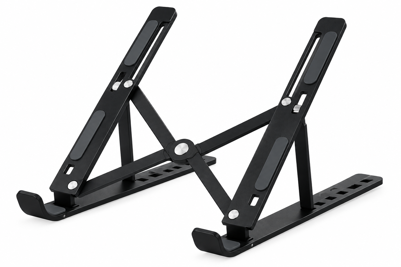 Soporte Metálico Plegable y Ajustable para Laptop y Tablet - Negro