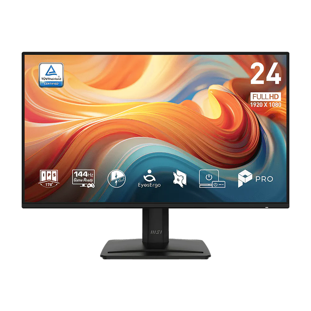 MSI PRO MP242 E14A – Monitor de 24" Full HD IPS, 144 Hz, 1 ms, HDMI, DisplayPort y Altavoces Integrados – 9S6-3PD1CT-014